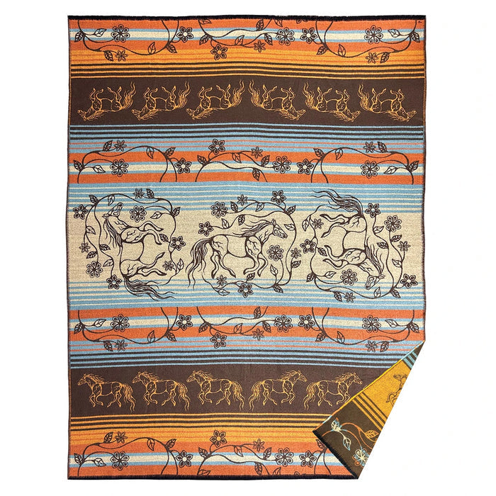 Woven Blanket, Horse design by Native Artist, Storm Angeconeb