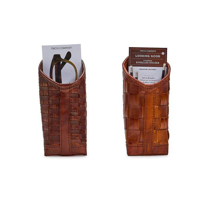 Woven Leather Eyeglass/Accessory Holder