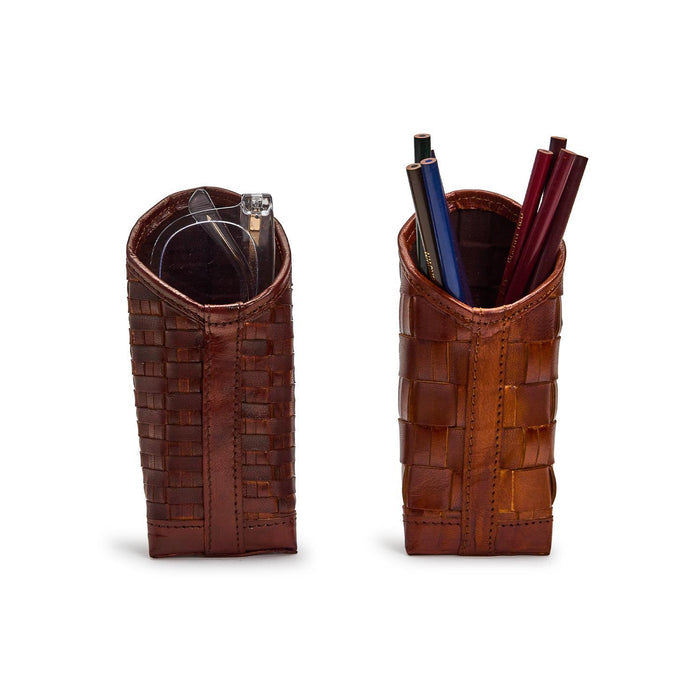 Woven Leather Eyeglass/Accessory Holder