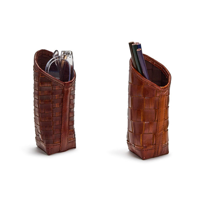 Woven Leather Eyeglass/Accessory Holder