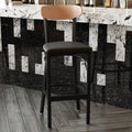 Black Vinyl/Wood Back Barstool