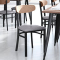 Gray Vinyl/Wood Back Chair