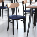 Blue Vinyl/Wood Back Chair