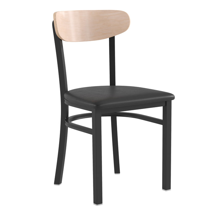 Black Vinyl/Wood Back Chair