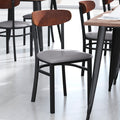 Gray Vinyl/Wood Back Chair