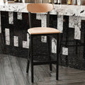 Natural Metal & Wood Barstool