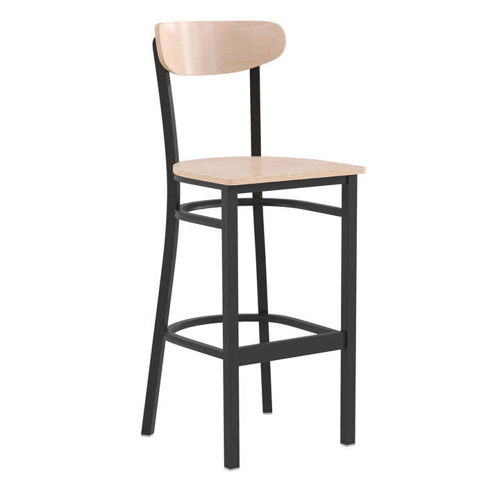 Natural Metal & Wood Barstool