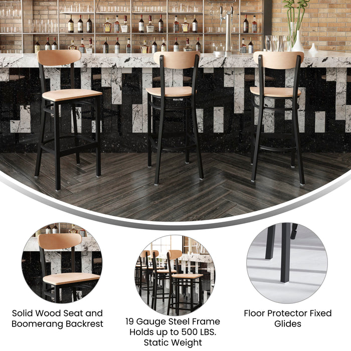 Natural Metal & Wood Barstool
