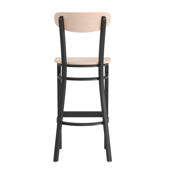 Natural Metal & Wood Barstool
