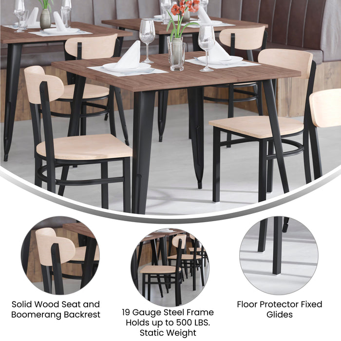 Natural Wood Seat Dining Chair