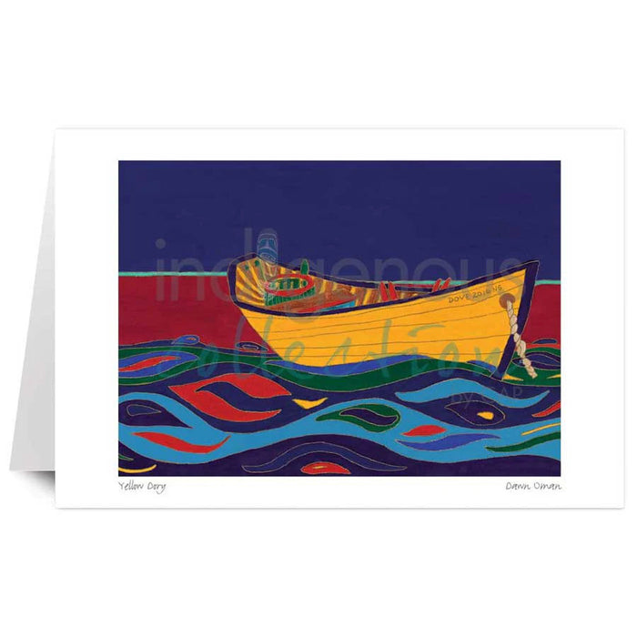 Dawn Oman Yellow Dory Wall Art | Native Art Canada