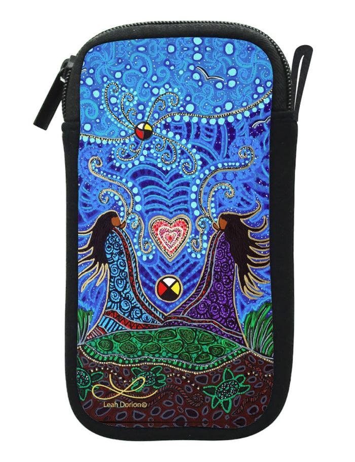 Zippered Accessories Case "Breath of Life" Artwork by Metis Artist Leah Dorion indigenous art gift by Leah Dorion Canada