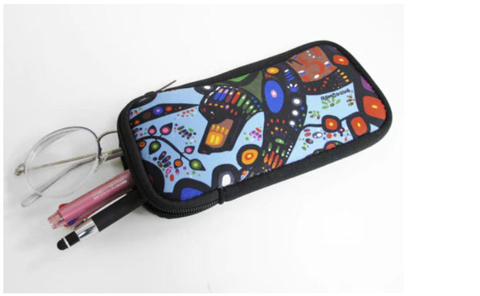 Zippered Accessories Case "Strong Earth Woman" Artwork by Metis Artist Leah Dorion indigenous art gift by Leah Dorion Canada